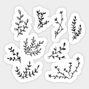 Flowers pattern black and white Sticker